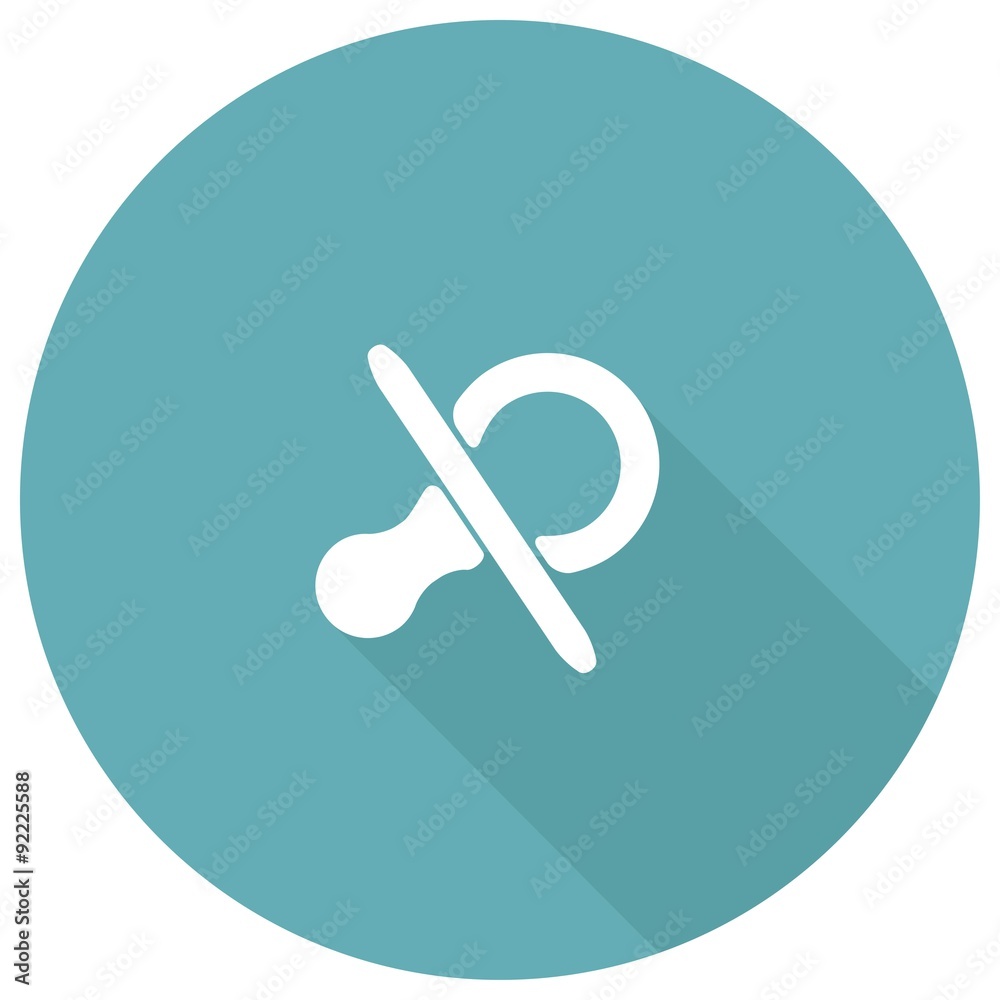 baby pacifier symbol with long shadow baby pacifier symbol with long shadow