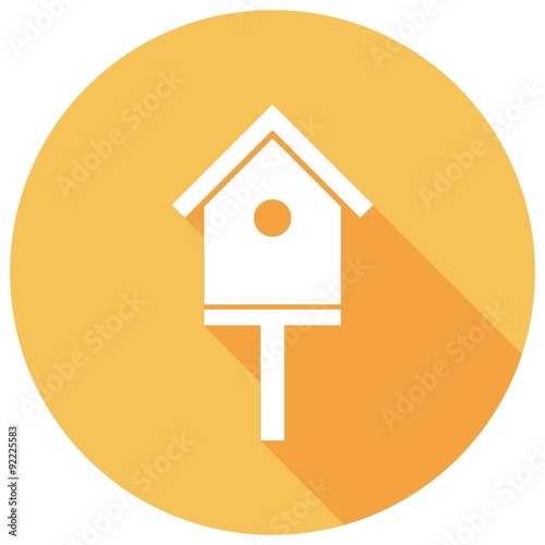 Icon bird-house with a long shadow