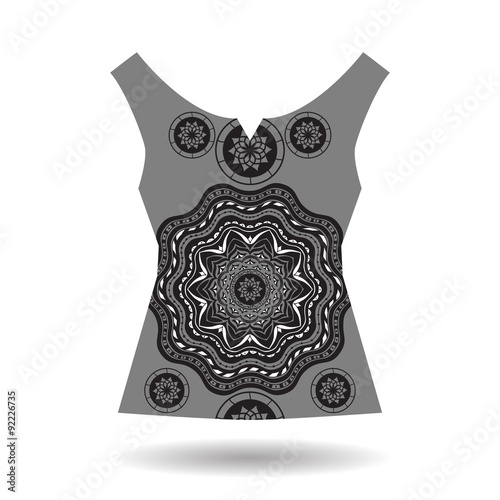 Vector illustration drawing blouse pattern.