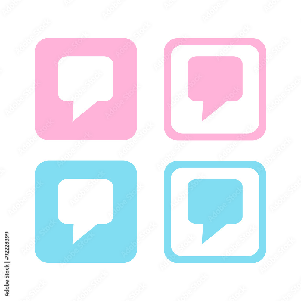 Speech bubble icons set great for any use. Vector EPS10.