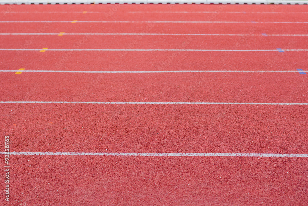 Yard line, running track, athletics track, a red, white ground. Yard line, running track, athletics track, a red, white ground.