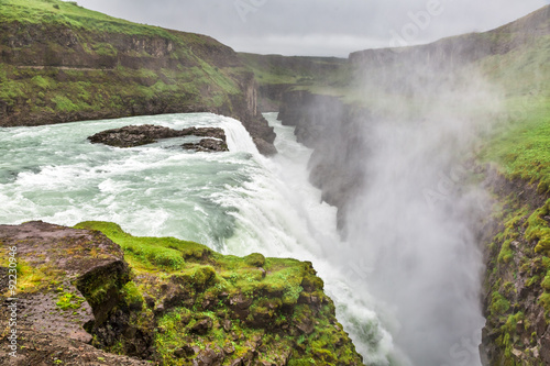 Huge Gullfoss waterfall in Iceland