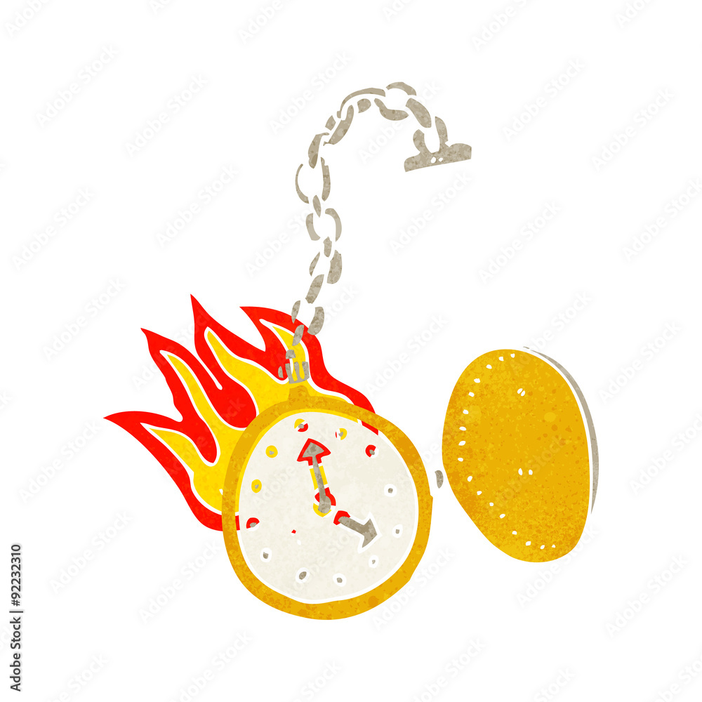 cartoon flaming watch cartoon flaming watch