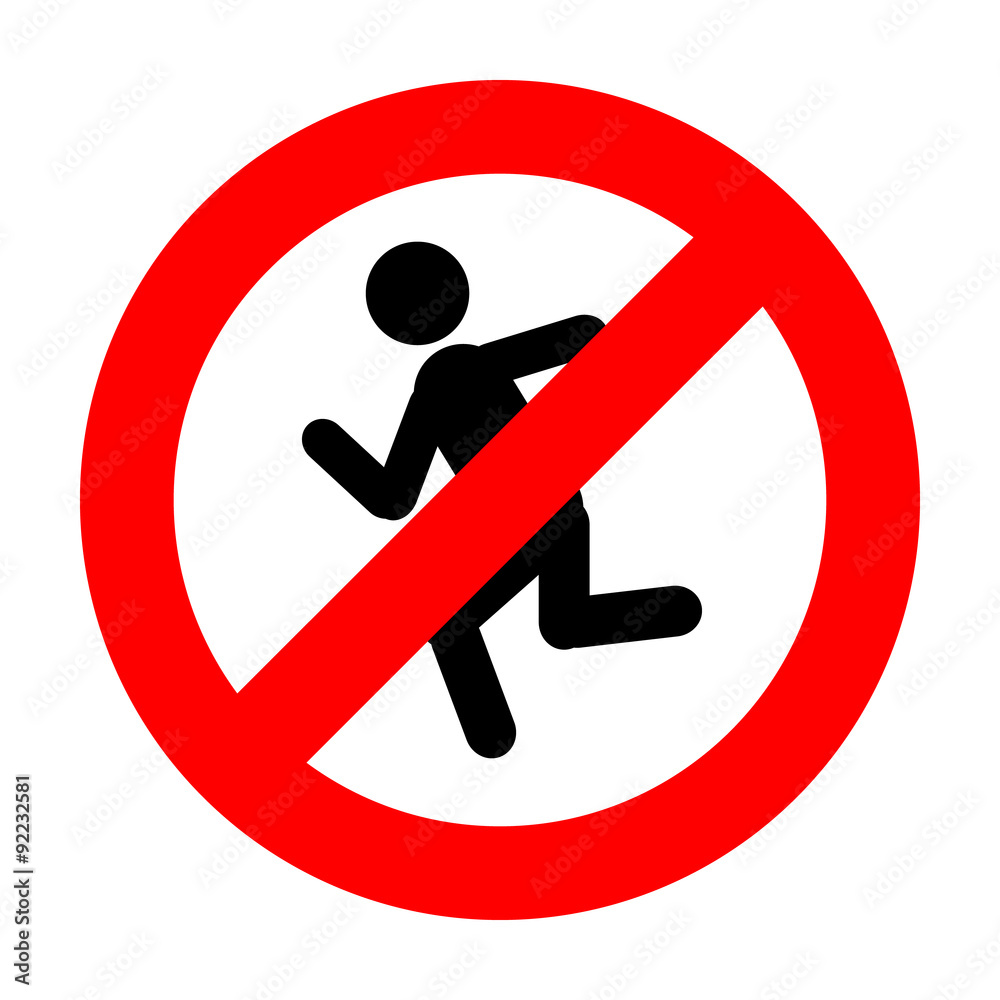 Don't Run icon great for any use. Vector EPS10. Don't Run icon great for any use. Vector EPS10.