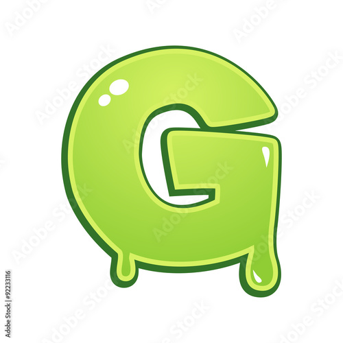 Slimy font type letter G