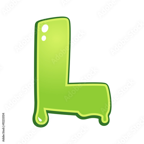 Slimy font type letter L