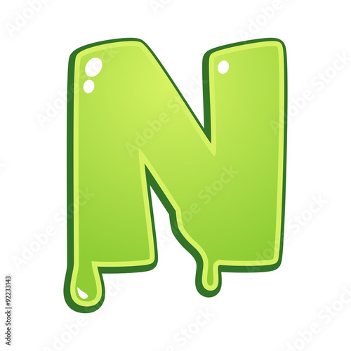 Slimy font type letter N