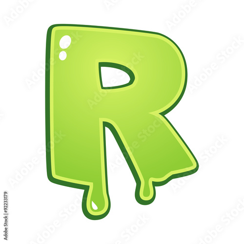 Slimy font type letter R