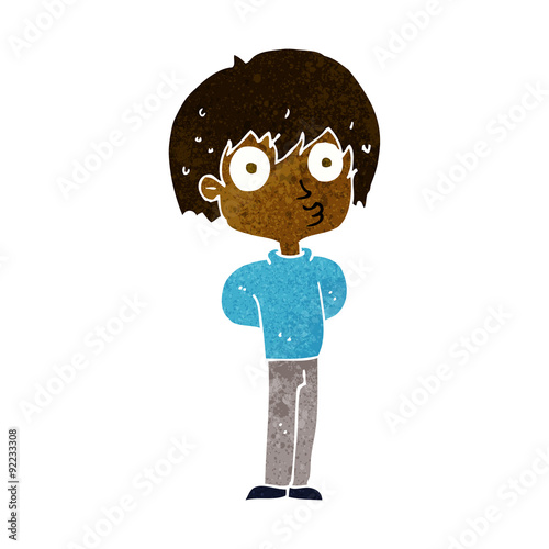 cartoon impressed boy