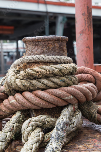 Rope textures on harbor