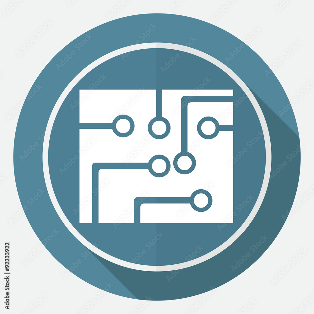 Circuit board, technology icon Circuit board, technology icon