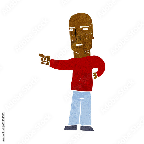 cartoon tough guy pointing