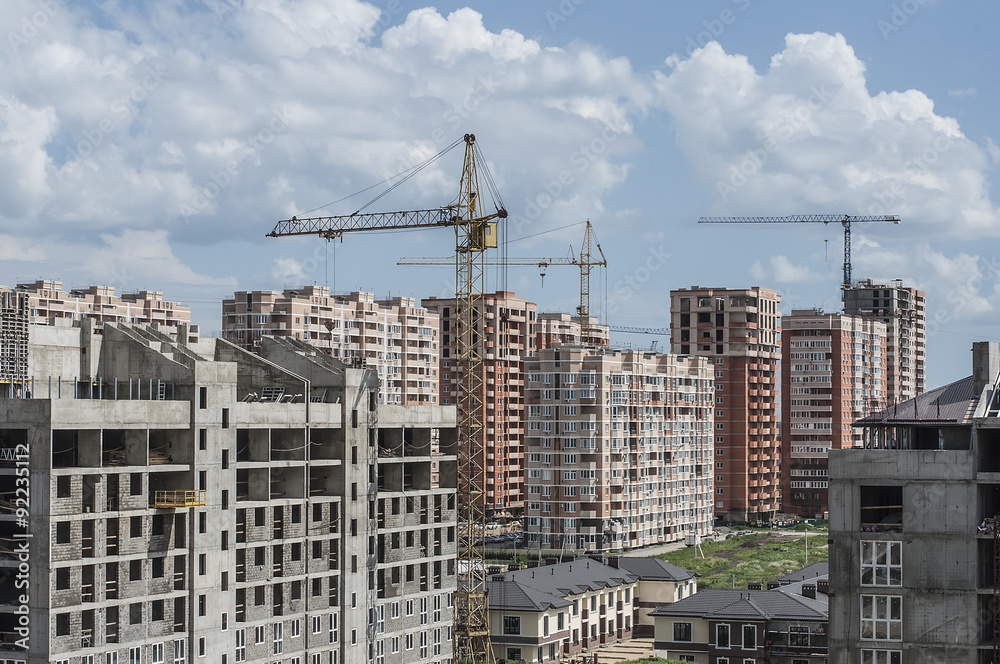 a group of new buildings of different storeys a group of new buildings of different storeys