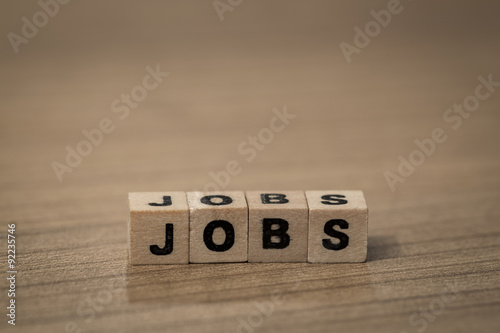Jobs in wooden cubes