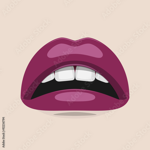 Purple Lips Beauty Illustration