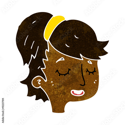 cartoon pretty female face