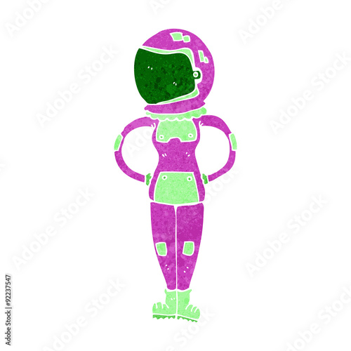 cartoon female astronaut