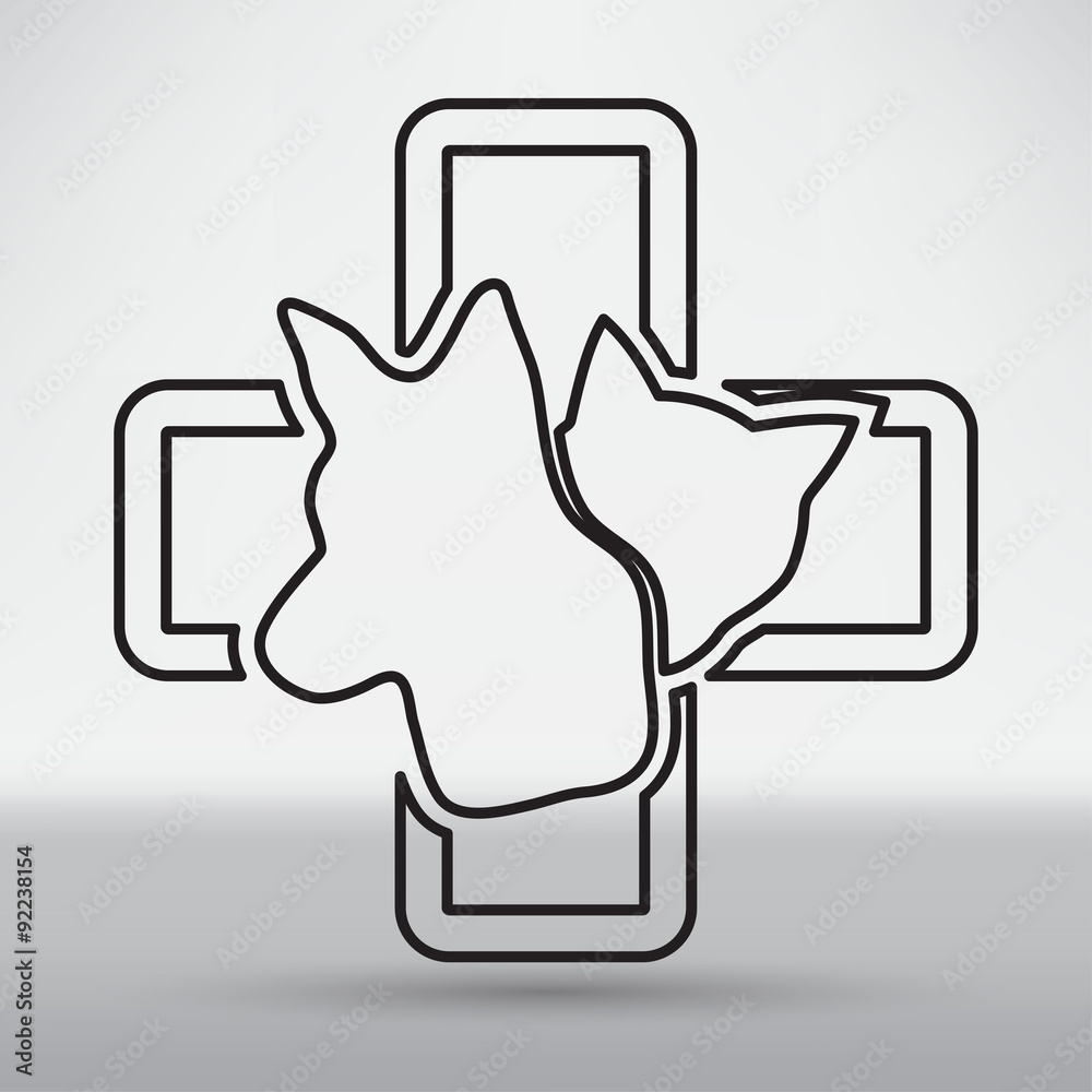 Cat and dog veterinarian clinic symbol Cat and dog veterinarian clinic symbol