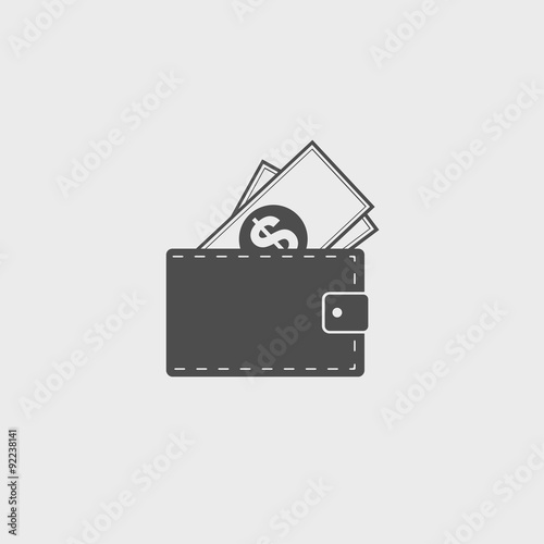 Wallet with dollars icon