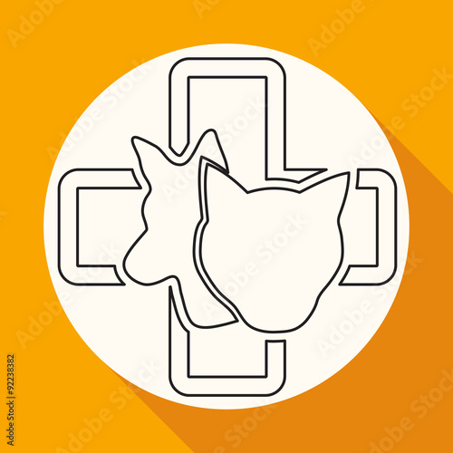 Veterinary sign cat and dog symbol