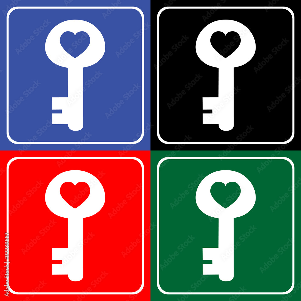 key of heart icons set great for any use. Vector EPS10.