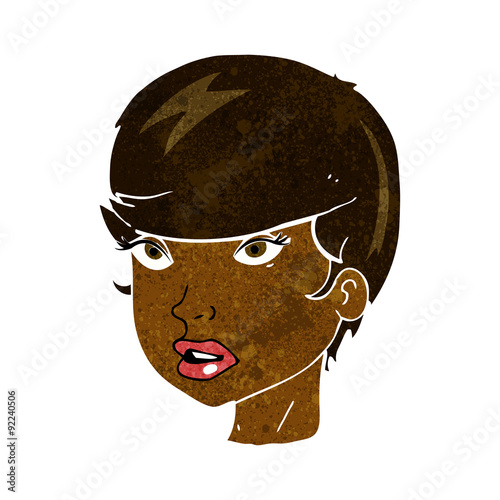 cartoon pretty female face