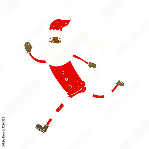 cartoon running santa