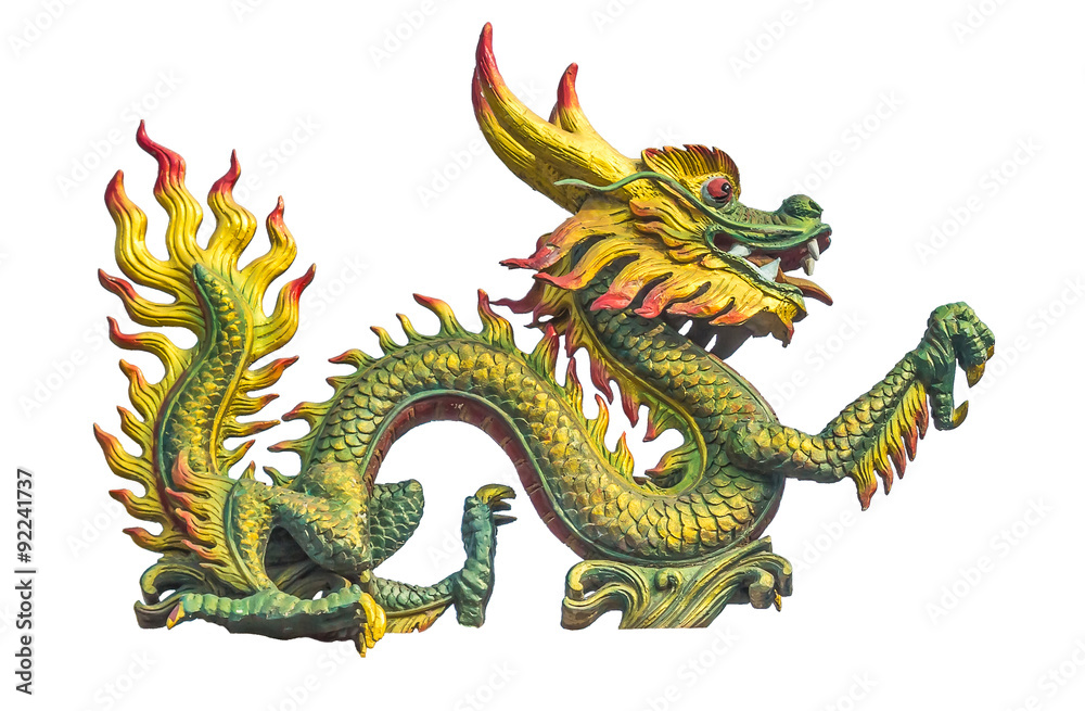 Dragon statue on the Chinese temple roof Dragon statue on the Chinese temple roof