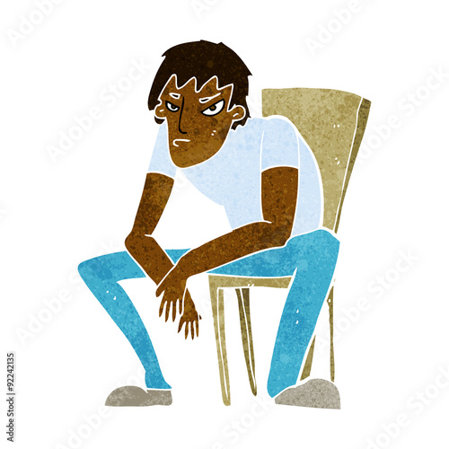 cartoon dejected man