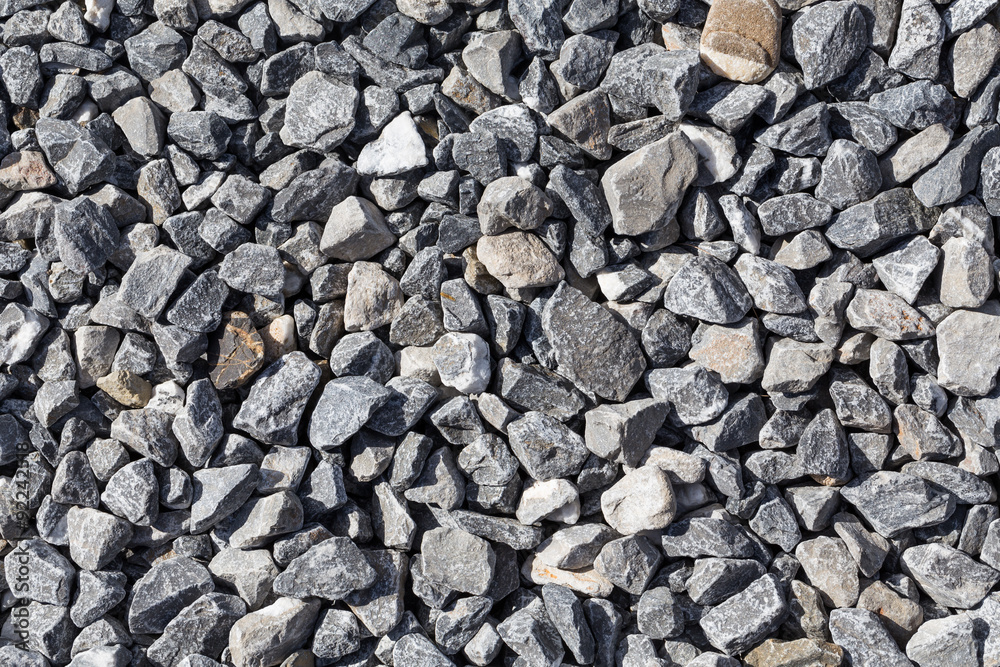 Crushed grey stones