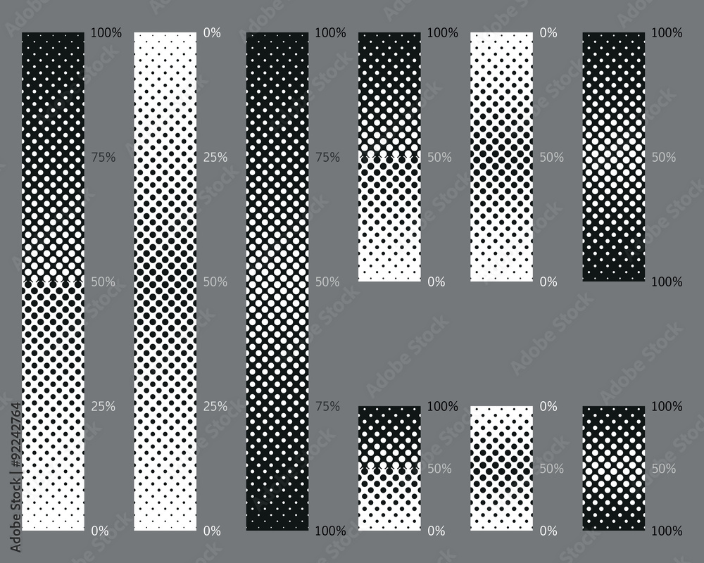 Dotted, seamless and precise gradient background patterns