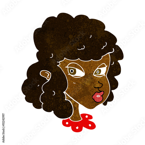 cartoon suspicious woman