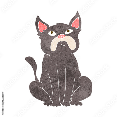 cartoon grumpy little dog