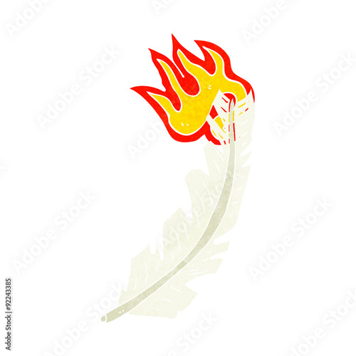 cartoon burning feather