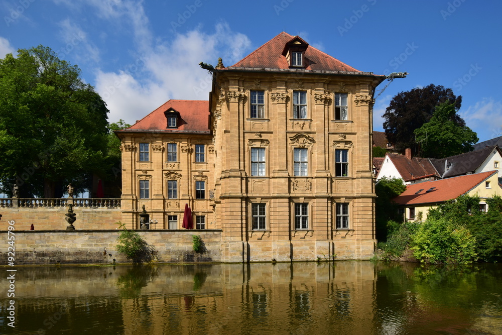 Water castle VILLA CONCORDIA on the river Regnitz in Bamberg, Germany
