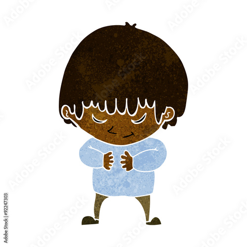 cartoon shy boy
