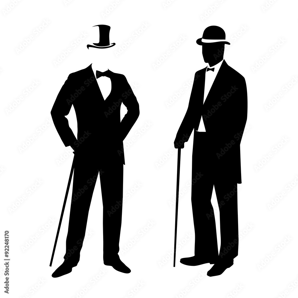 silhouette of a gentleman in a tuxedo silhouette of a gentleman in a tuxedo