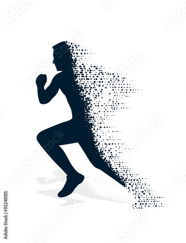 collapsing silhouette of the running athlete