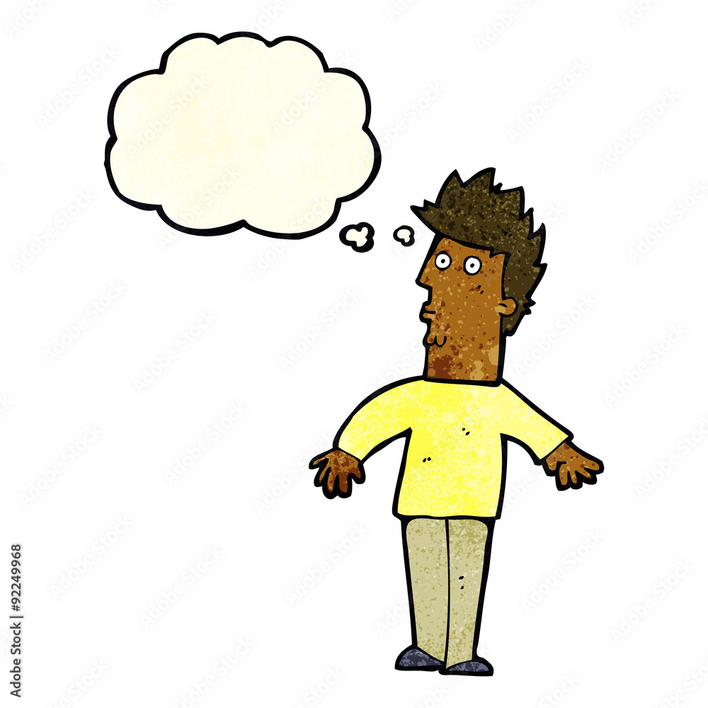 cartoon surprised man with thought bubble cartoon surprised man with thought bubble