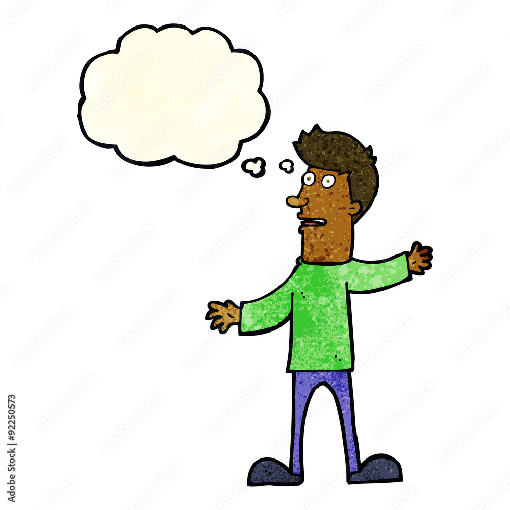cartoon surprised man with thought bubble cartoon surprised man with thought bubble