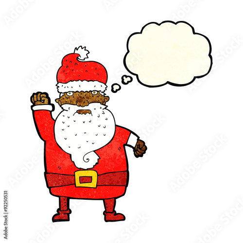 cartoon angry santa claus with thought bubble © lineartestpilot