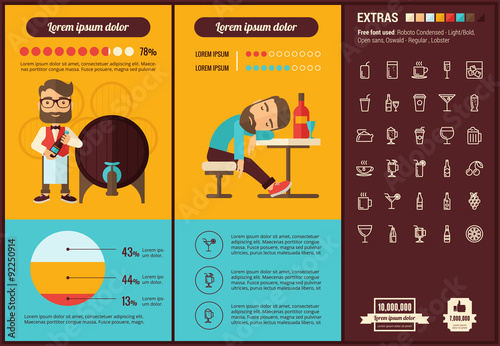 Drink flat design Infographic Template