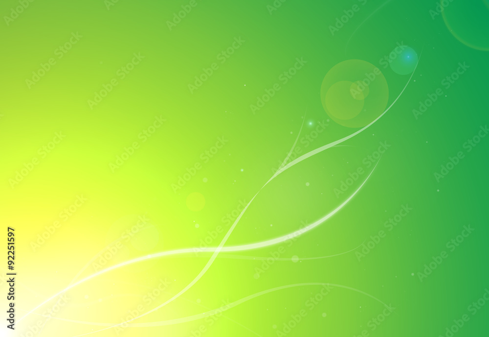 Green and yellow wave and line glitter sparkle defocused rays lights bokeh abstract bwebsite background.
