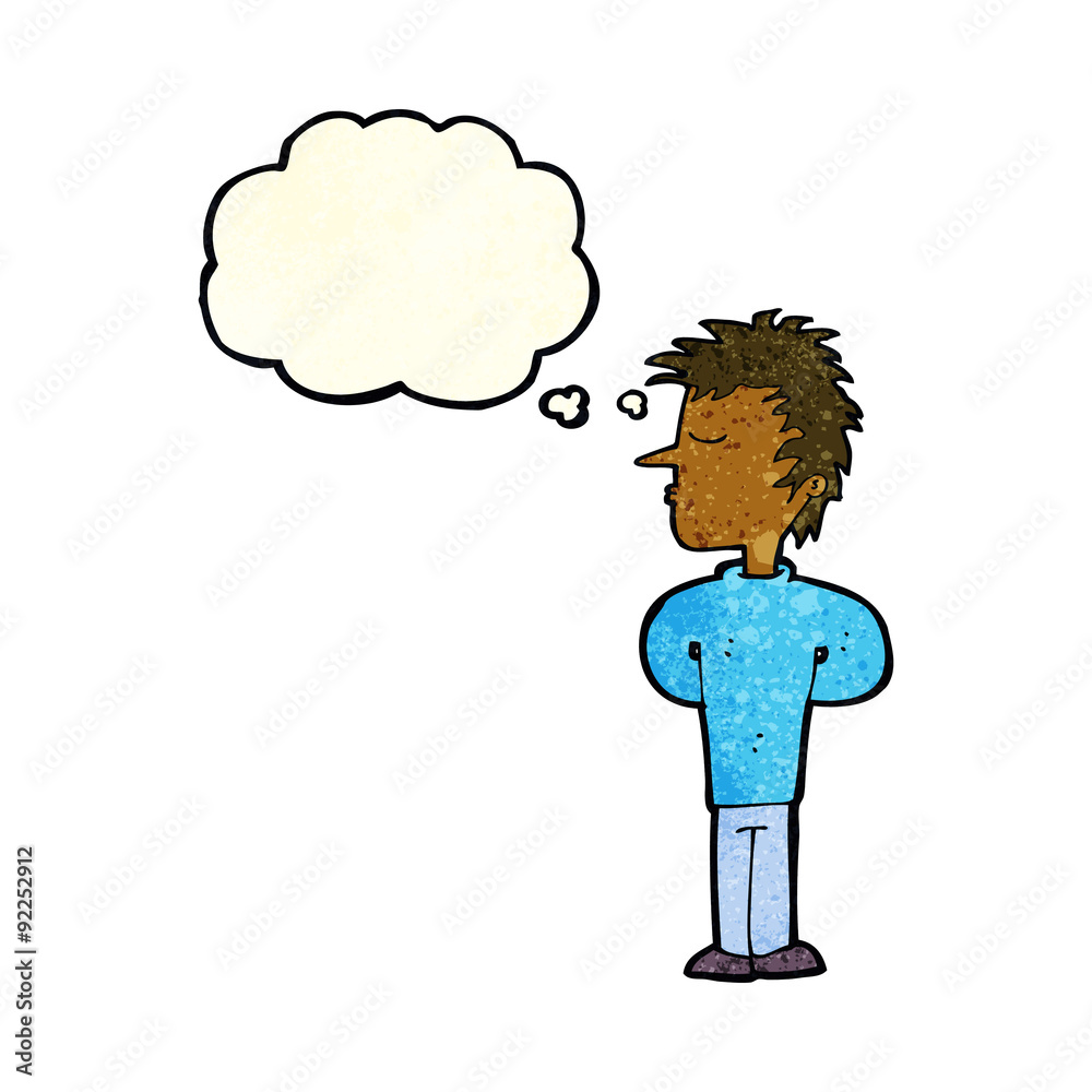 cartoon man ignoring with thought bubble cartoon man ignoring with thought bubble