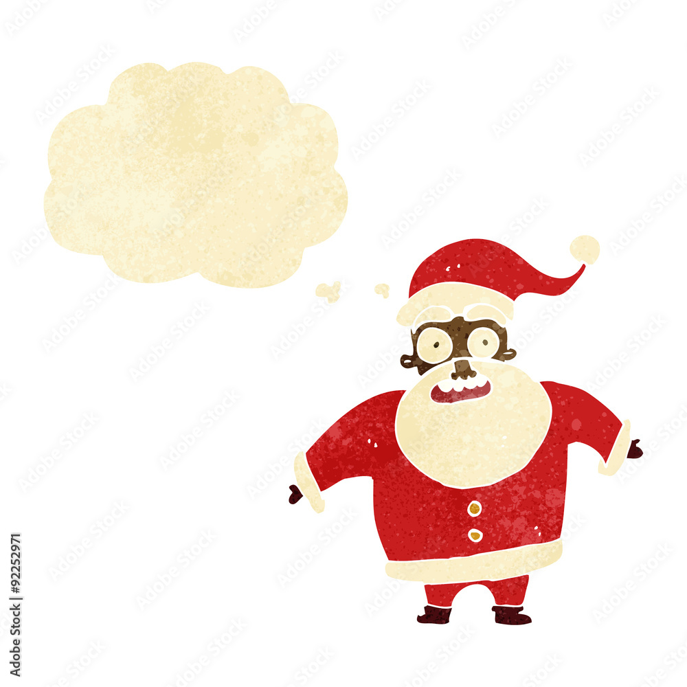cartoon shocked santa claus with thought bubble cartoon shocked santa claus with thought bubble
