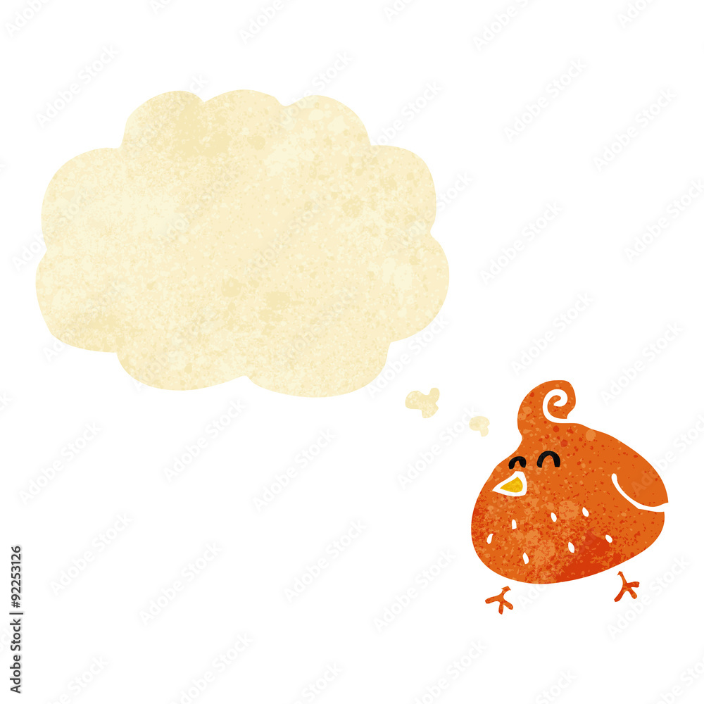 cartoon bird with thought bubble cartoon bird with thought bubble