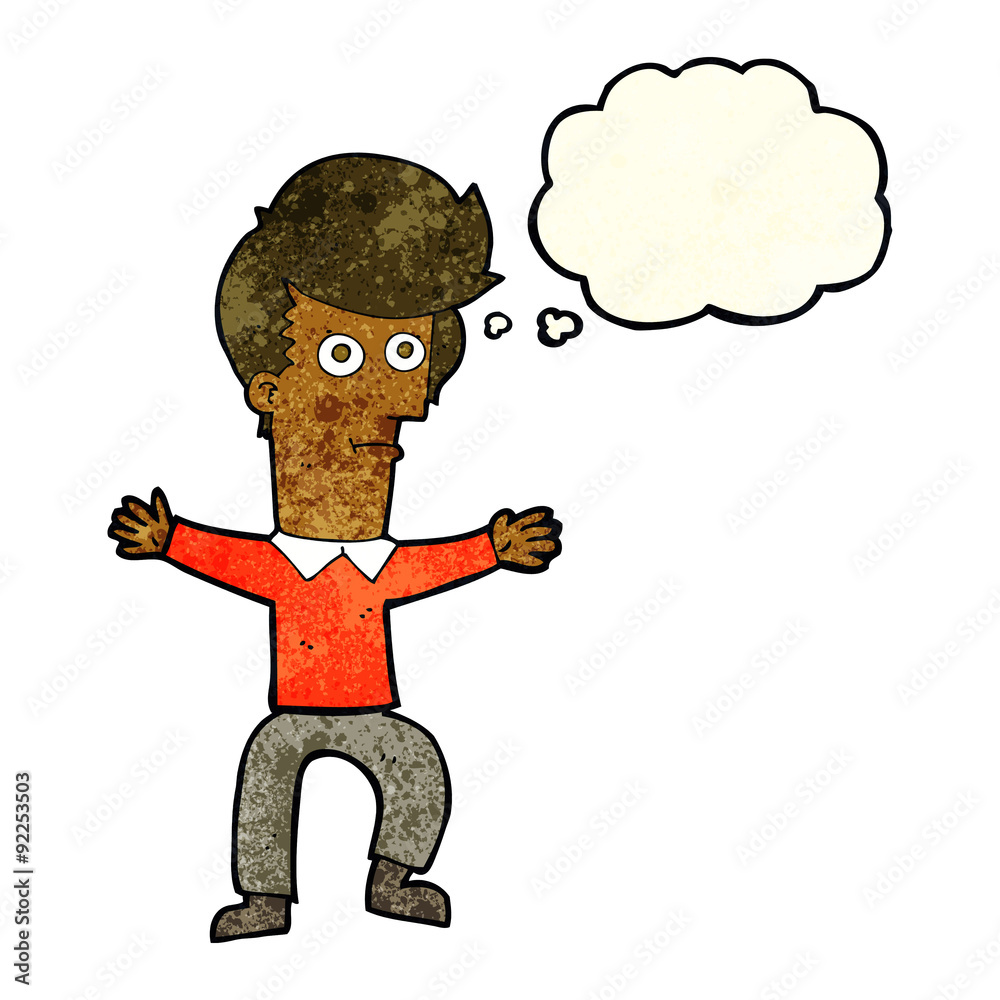 cartoon startled man with thought bubble cartoon startled man with thought bubble
