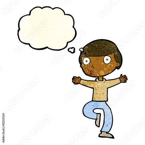 cartoon startled man with thought bubble