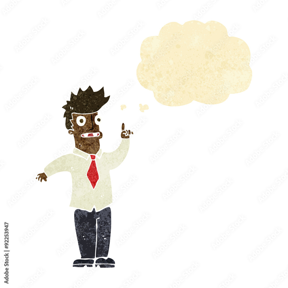 cartoon man with idea with thought bubble cartoon man with idea with thought bubble