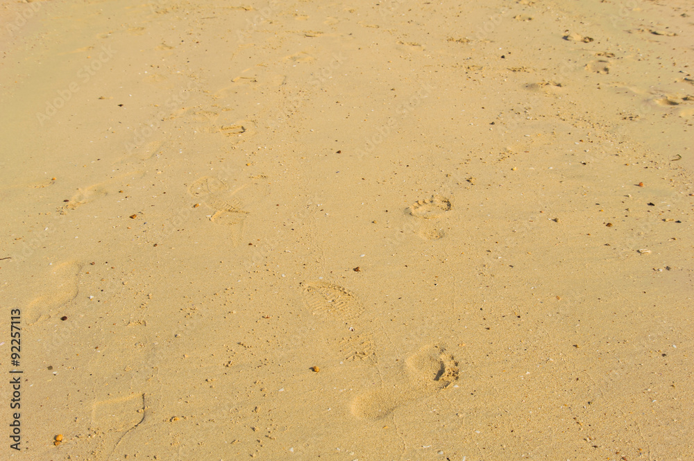 Foot step on sand